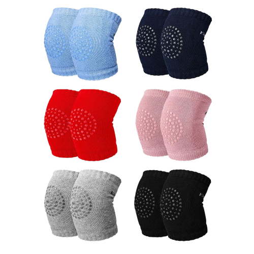 6-Pairs Baby Crawling Knee Pads, Non- Protective Cushion Gear for & Toddlers, Soft Cotton Anti-Fall Knee Protectors