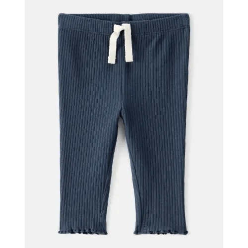 Baby Girl Cotton Pull-On Pants - Navy Blue | Carter's
