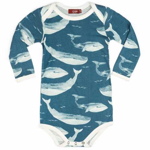 Blue Whale Bamboo Long Sleeve One Piece