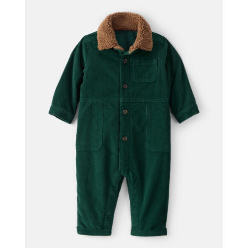 Baby Boy Corduroy Long-Sleeve Jumpsuit - Green | Carter's