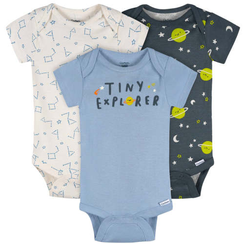 3-Pack Baby Boys Tiny Explorer Short Sleeve Onesies® Bodysuits – Gerber Childrenswear