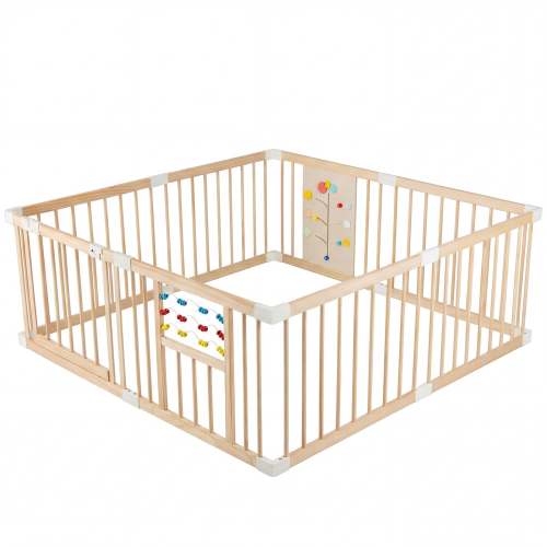 Wooden Adjustable Multi-Shape Baby Playpen for Infants and Toddlers
