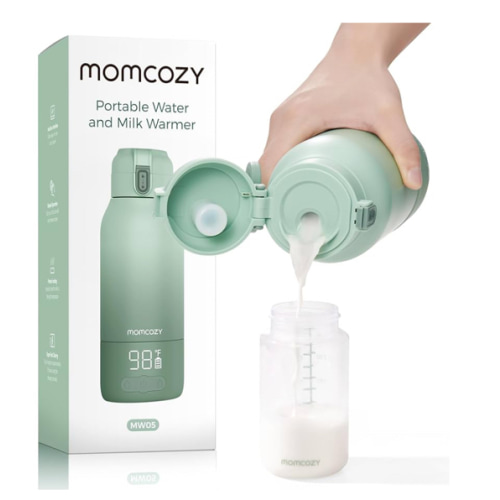 Momcozy Portable Milk Warmer for Travel – Dual Heating Modes for Breast Milk & Water, Portable Bottle Warmer with Fast Heating & Long Battery Life, 17 Ounces Large Capacity to Meet Your All-Day Needs