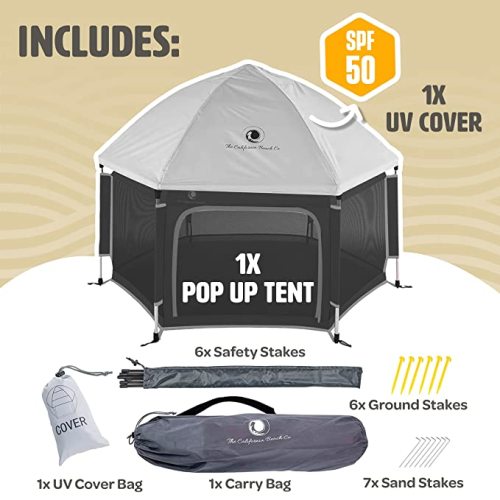 POP 'N GO Premium Indoor and Outdoor Baby Playpen - Portable, Lightweight, Pop Up Pack and Play Toddler Play Yard w/ Canopy and Travel Bag - Black