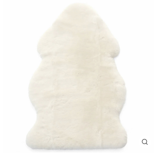 Sheepskin Rug for Babies, 100% Natural, Shorn Lambskin Wool, 2 x 3 Feet, Ivory