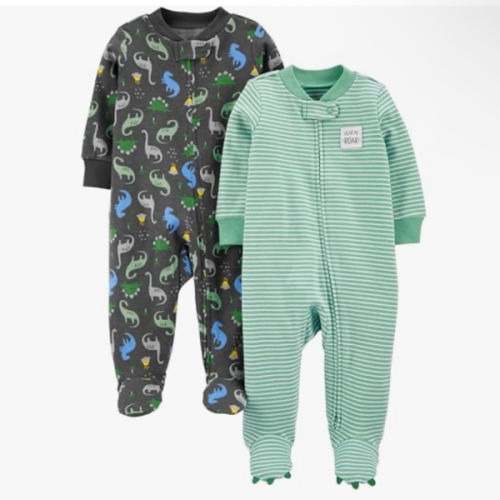 Simple Joys by Carter's baby-boys 2-way Zip Thermal Footed Sleep and Play, Pack of 2