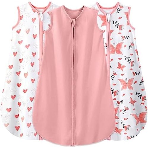 Yoofoss Baby Sleep Sack 0-6 Month 0.5TOG 100% Organic Cotton 2-Way Zipper