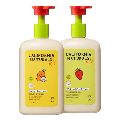 California Naturals Kids Shampoo & Conditioner Set with Vitamin B5, Aloe Vera and Shea Butter, Sulfate Free, Paraben Free, All Hair Types, 12 oz
