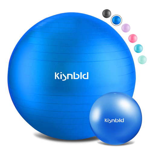 kisnbld Exercise Ball, Extra Thick Yoga Ball with Pilates Bal & Foot Pump, 3 Sizes Anti-Burst Home, Gym & Office Workout Equipment for Yoga or Sitting