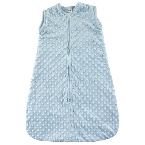 Hudson Baby Infant Boys Plush Sleeping Bag, Sack, Blanket, Light Blue Dot Mink, 6-12 Months