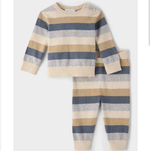 Baby Boys Striped Sweater 2-Piece Playwear Set - Cream