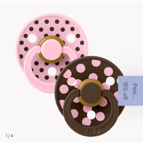 BIBS STUDIO Pacifiers 2 Pack Polka | Baby Pink/Mocha – Bibsworld store US