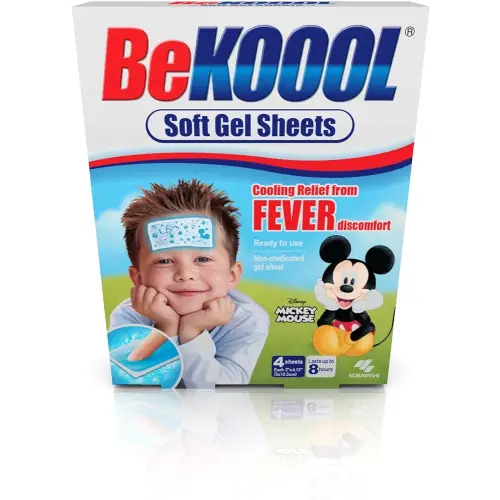 Physio Logic Fever Indicator Stick-Ons (48 Hours) & BEKOOOL Cooling Gel Sheets for Kids Fever Relief (4 Count)
