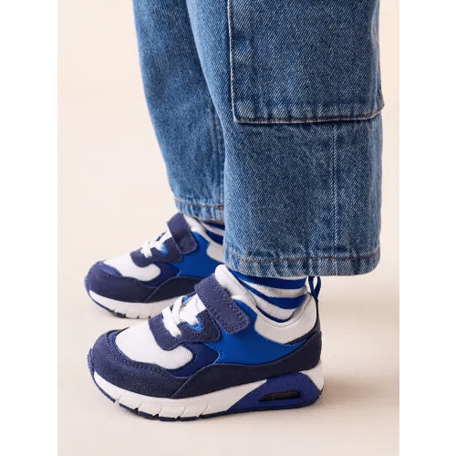 Blue Cobalt Standard Fit (F) Elastic Lace Trainers