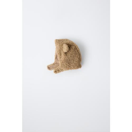 FAUX SHEARLING EAR BEANIE - taupe brown | ZARA United States