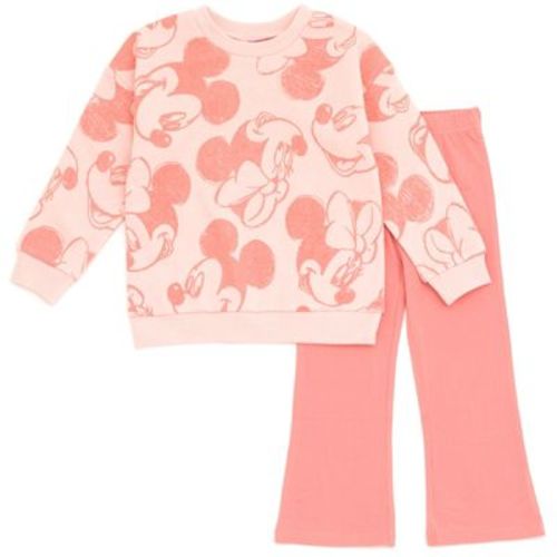 Disney Mickey Mouse Minnie Mouse Toddler Girls FleeceSweatshirt and Flare Leggings Outfit Set Pink 2T