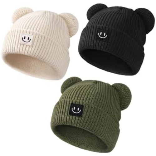 FURTALK Infant Baby Beanie with Bear Ear Cute Winter Hat for Toddler Boys Girls Soft Knitted Cap