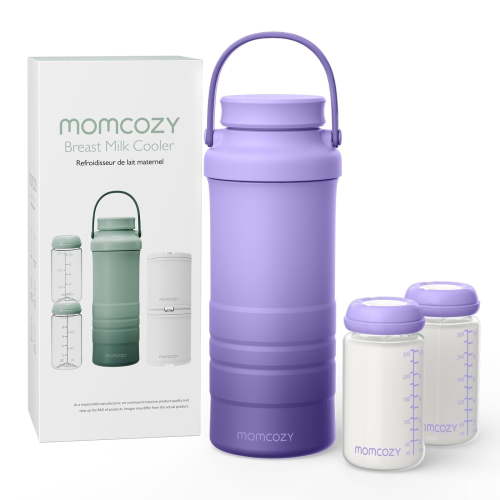 Momcozy Breast Milk Cooler offers 24H+ extended cooling with 360° surround cooling tube technology, keeping breast milk fresh and nutrient-rich during outdoor