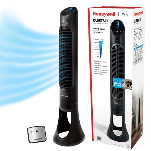 Honeywell QuietSet Whole Room Oscillating Tower Fan with Remote Control, HYF260B
