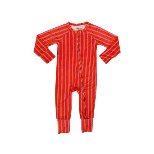 Red and Pink Stripe Zipper Romper IMJ x Karrie Locher