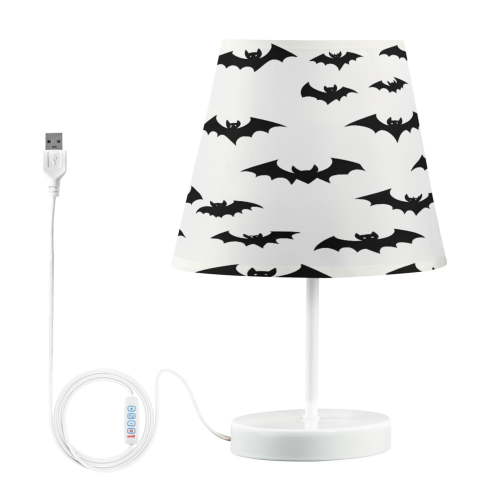 Ryvnso LED Bedside Table Lamp Bat Silhouettes Bedroom Desk Lamps Nightstand Lampshade M