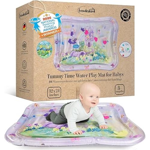 Premium Water Play Mat XXL – Award-Winning Inflatable Tummy Time Water Mat – Sensory & Motor Development Designed by Professional Educators – Certified 100% Baby-Safe Materials - Pink