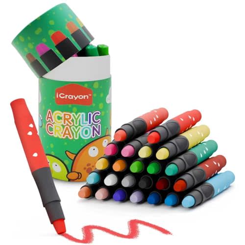 24 Colors Twist Crayons for Toddlers, Silky Travel Pastels for Paper, Glass, Wood and Canva, Non-Toxic, Quick Drying, Washable, No Mess Coloring Gifts for Boys and Girls