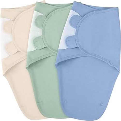 Baby Swaddle for Newborns - 100% Cotton 3 Pack Swaddle Sack for 0-3 Months, Baby Girl & Boy, Breathable Soft Preemie