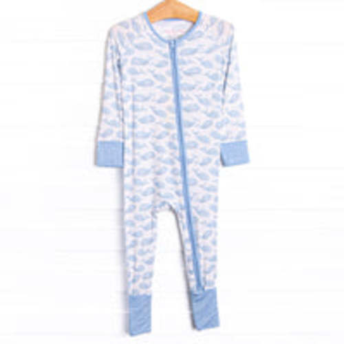 Blubber Buddy Bamboo Zippy Pajama, Blue – Stitchy Fish