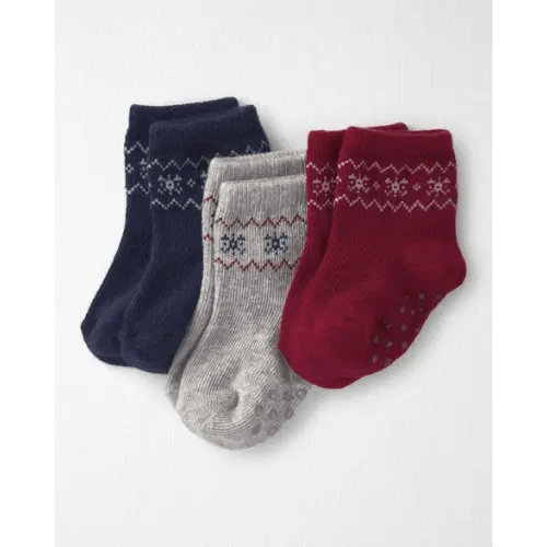 Baby 3-Pack No-Slip Ankle Socks Made with Organic Cotton - Little Planet | Carter's