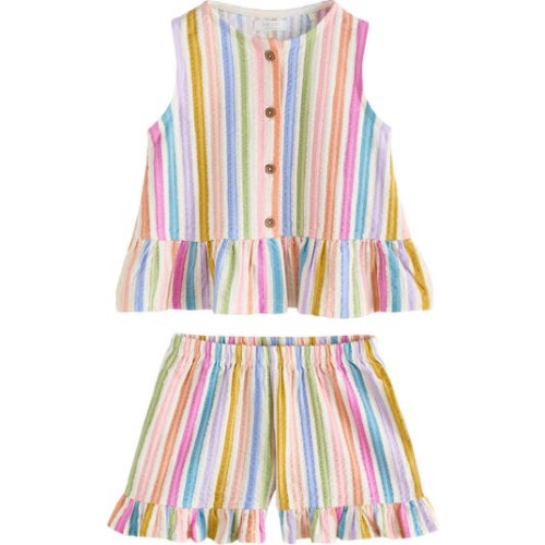 Kids' Rainbow Vest & Shorts Set, 12-18M