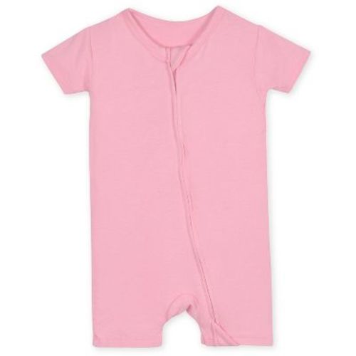 Gerber Buttery-Soft Snug Fit Short Sleeve Romper - Pink Lemonade - 12 Months