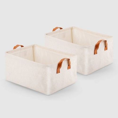 VUSIGN Non-Woven Storage with Handle Large Light Beige