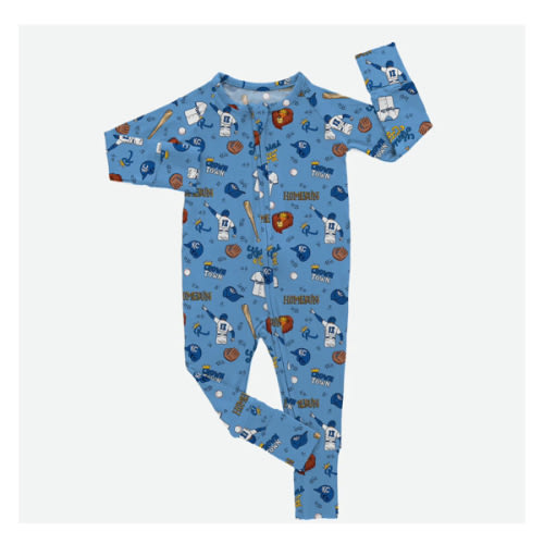 Crown Town Doodle - Bamboo Zippy Romper – Kansas City Keiki
