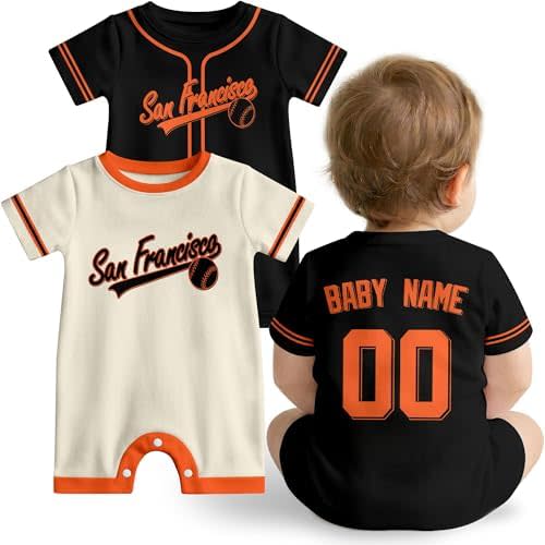 KREDE Baby Clothes Custom Baby Romper with Name and Number Personalized Bodysuit for Baby Boys Gifts