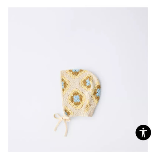 FLORAL CROCHET KNIT BONNET - Ecru | ZARA United States