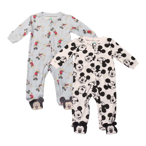 Disney Clothes Baby Boys 2-Pack Quilted Footed Coveralls - Mickey Mouse, Winnie the Pooh and Dumbo (0/3M-6/9M)