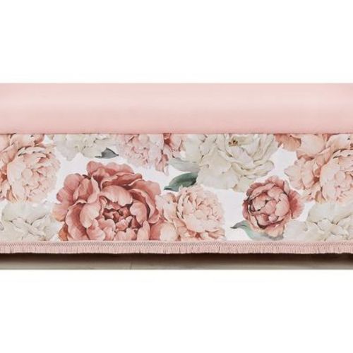 Sweet Jojo Designs Girl Baby Crib Bed Skirt Peony Floral Garden Pink and Ivory