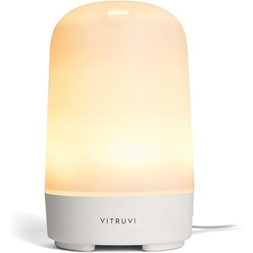 Vitruvi Glow Diffuser, Ultrasonic Essential Oil Diffuser | Oil Diffuser Essential Oils, Aromatherapy Diffuser | Diffusers for Home, Kids Room Diffuser, Room Decor (100 ml) White