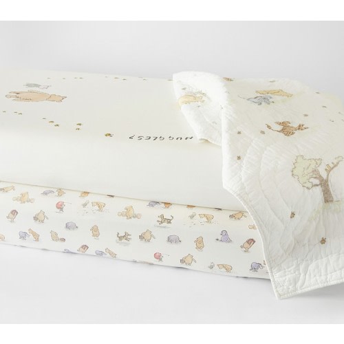 Disney Winnie the Pooh Baby Bedding Sets - Quilt, Allover Crib Sheet, Picture Perfect Crib Sheet - Picture Perfect & Allover Print