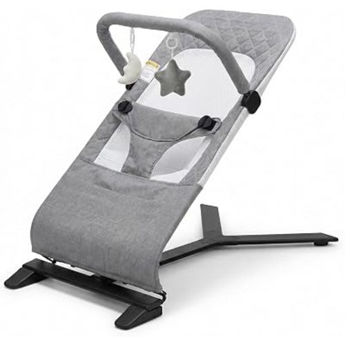 Portable Baby Bouncer Seat for Newborn, Light Gray