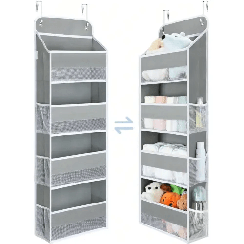 Over The Door Hangable Storage Organizer, 35.2lbs Load Capacity, Swing-Proof with 4 Bins & 6 Side Pockets for Nursery Newborn Baby Essentials - TikTok Shop