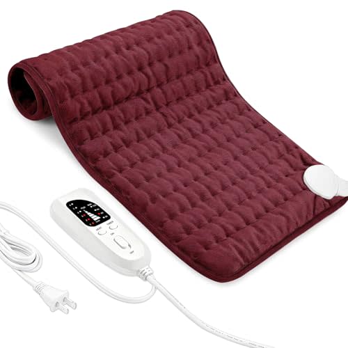 Electric Heating Pad with 6 Heat Settings, Auto Shut Off, Dry Electric Heating for Back Neck Knee Arms Legs Shoulder Heat Pads for Christmas Birthday Father Mother's Day, 24"x12"