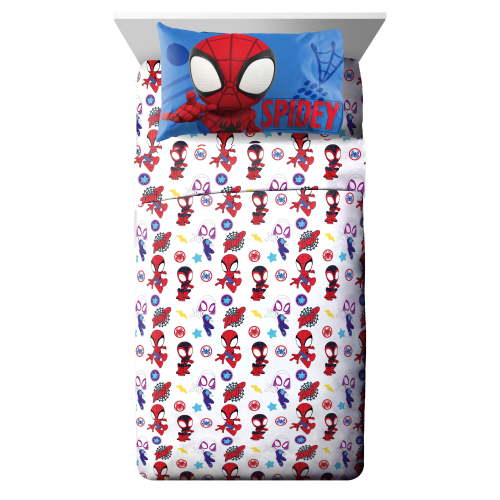 Marvel Spidey & His Amazing Friends Team Spidey 3 Piece Crib/Toddler Size Kids Sheet Set