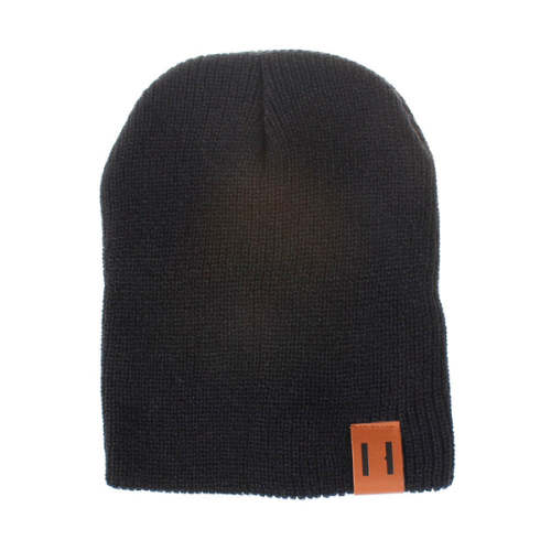 Charlie knit beanie in black 3-6M