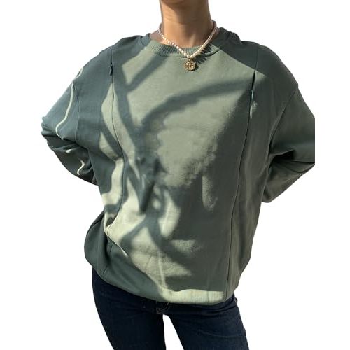 AEARGIV Women Causal Maternity Nursing Sweatshirt Comfort Friendly Zip Breastfeeding Pullover Tops Mama's Boobery Sweater