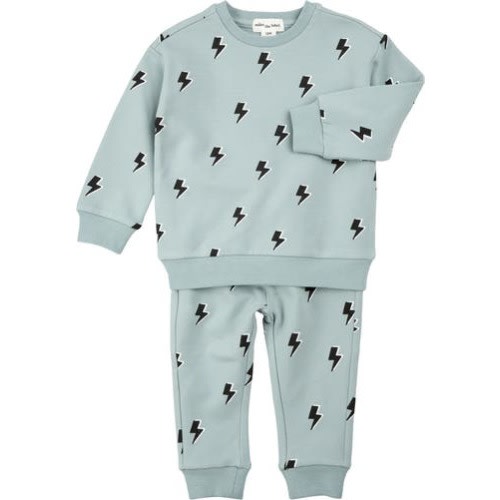 Lightning Print Sweatshirt & Joggers Set, 9M