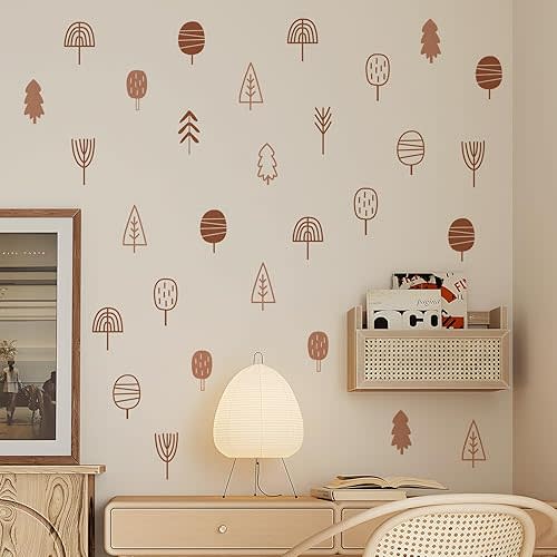 Boho Wall Stickers Girls Bedroom Removable Wall Decals Nursery Kids Room Decor Vinyl Murals DIY Cute Decorations 6 Sheets