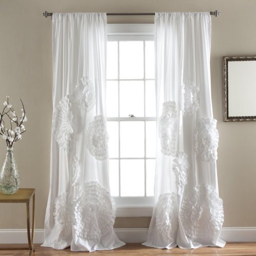 Lush Decor Acton Solid Semi-Sheer Rod pocket Single Curtain Panel & Reviews | Wayfair