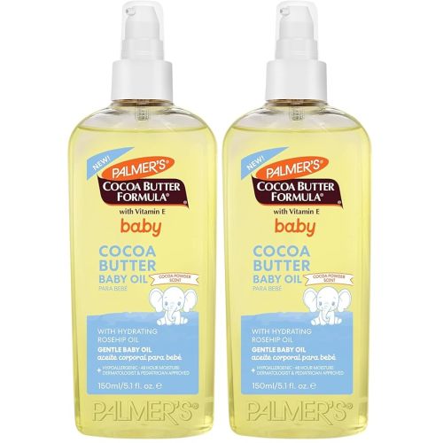 Palmer's Cocoa Butter Formula Gentle Baby Oil, 5.1 fl oz, Nourishing for Delicate Skin, Vitamin E Baby Essentials